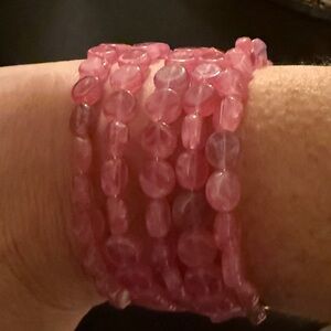 Pink Wrap Beaded Bracelet